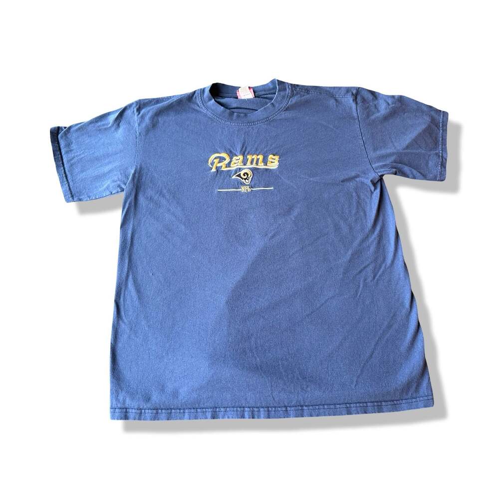Vintage NFL St. Louis Rams Navy Blue Embroidered Graphic T-Shirt